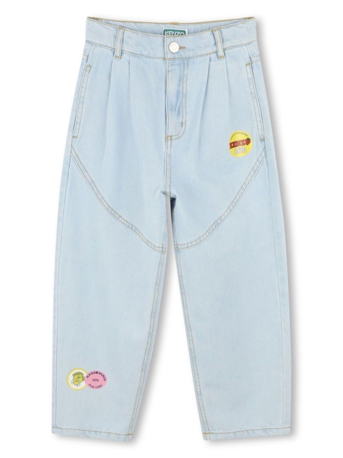 

Kenzo Kids джинсы с нашивкой, синий