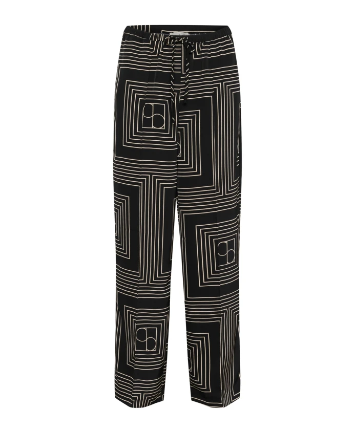 

Черные брюки с монограммой и эластичным поясом. Soaked In Luxury, черный