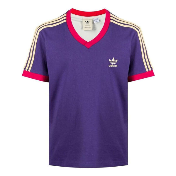 

Футболка x wales bonner 70s v-образный вырез футболка Adidas, фиолетовый