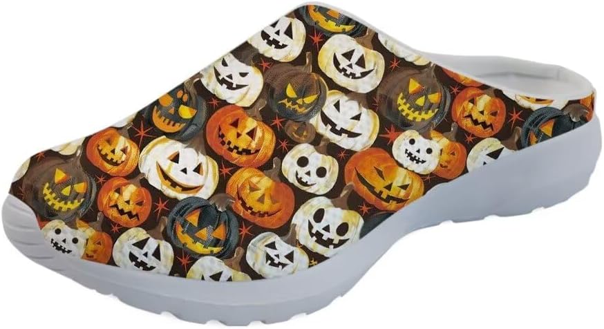 

GLENLCWE Blue Dolphin Butterfly Мужские садовые сабо, женские слоги с мягкой сеткой Mules Сандалии для ходьбы Легкая обувь для медсестры, Halloween Pumpkin