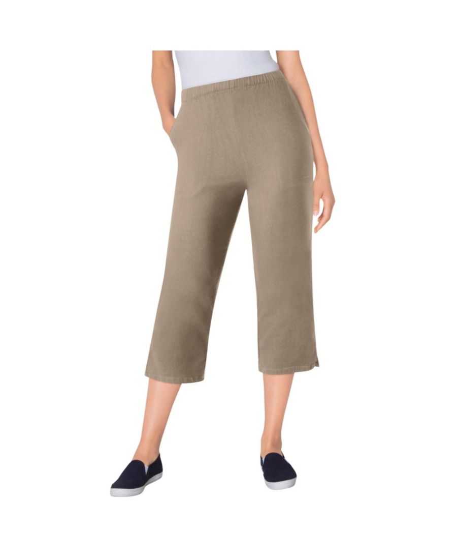 

Женские джинсы-капри Within Fineline из эластичного денима Woman Within, Bark