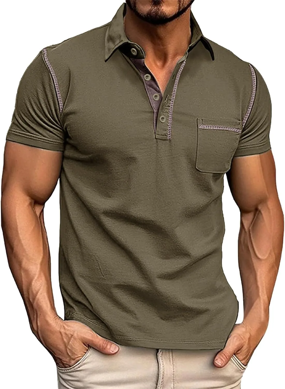 

Мужская поло с коротким рукавом Casual