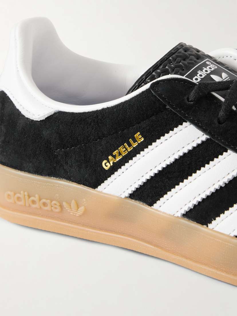 Замшевые кроссовки Gazelle для дома с кожаной отделкой Adidas Originals, черный — фото 4