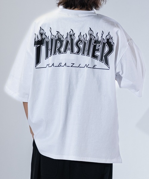 

Футболка с логотипом, разнообразный узор, крупный силуэт THRASHER, разноцветная