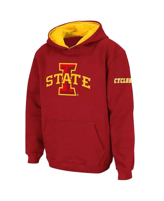 

Пуловер с капюшоном и большим логотипом Big Boys Cardinal Iowa State Cyclones Stadium Athletic, красный