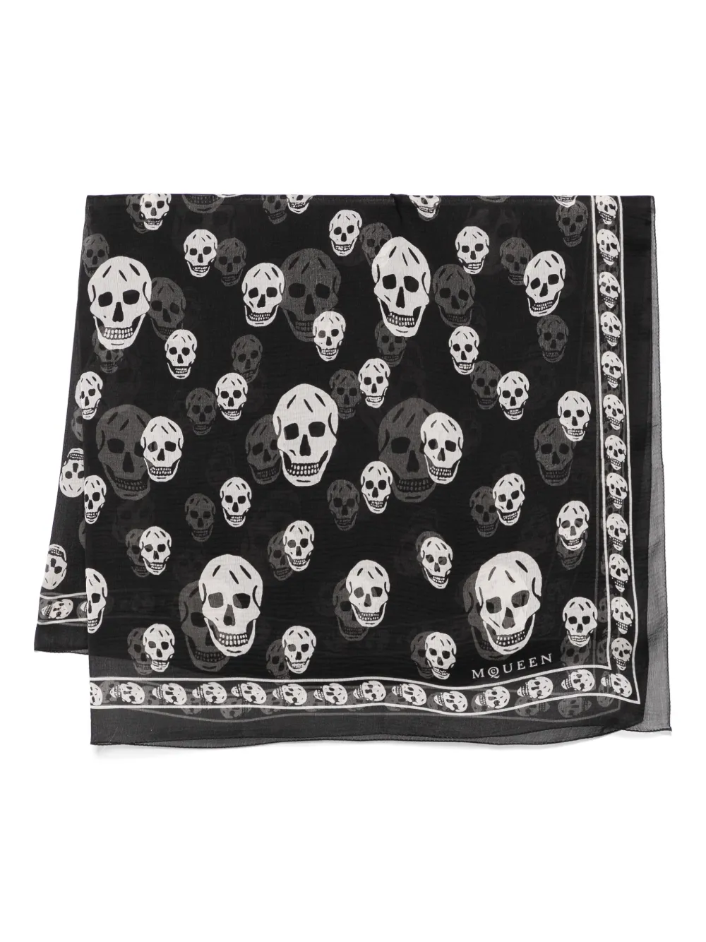 

Шарф с принтом Skull Alexander McQueen, черный