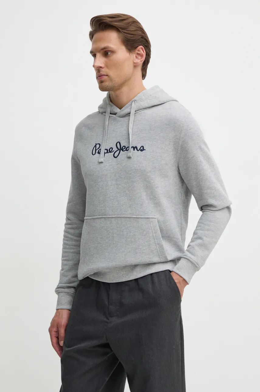 

Хлопковая толстовка Pepe Jeans NEW JOE HOODIE, серый