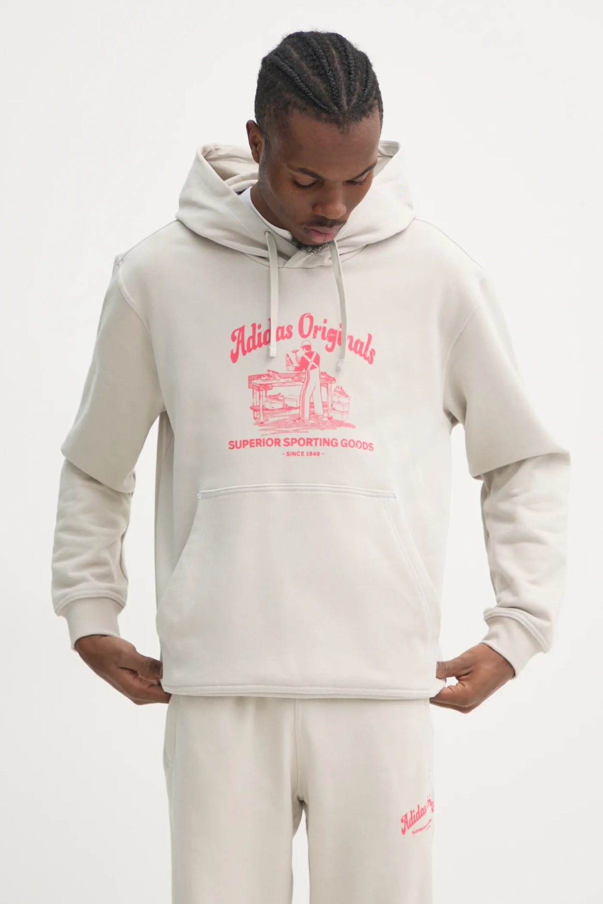 

Толстовка Wabash из хлопка adidas Originals, бежевый