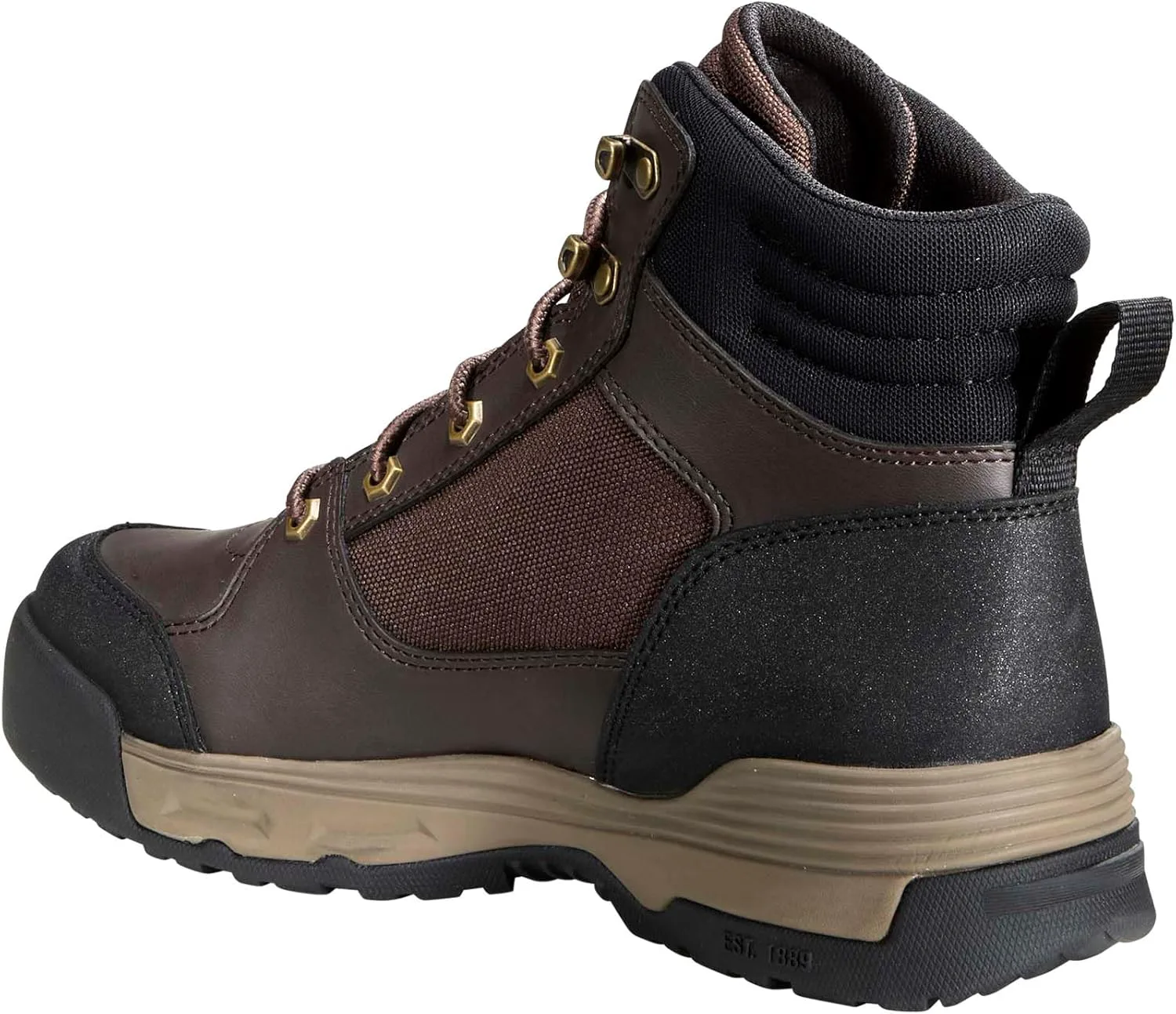 Мужские рабочие ботинки Carhartt Force Hd 6" из кожи и ткани для промышленного использования, темно-коричневый — фото 2