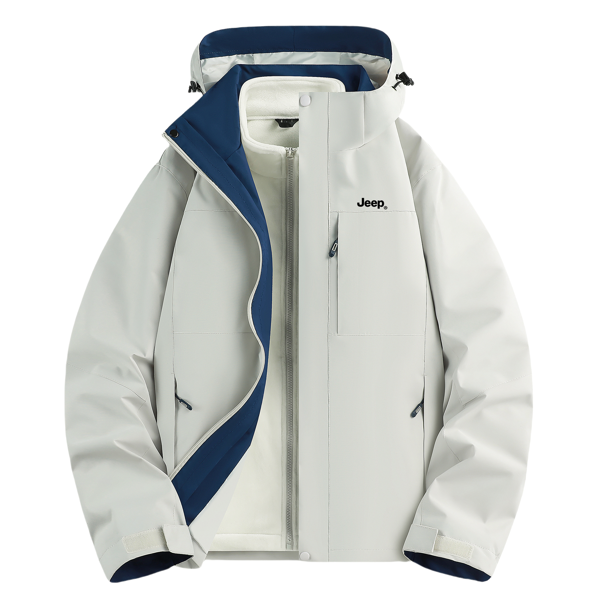 

Jeep Ветровка для активного отдыха, Men's Eco Gray/Sapphire Blue (3-in-1)