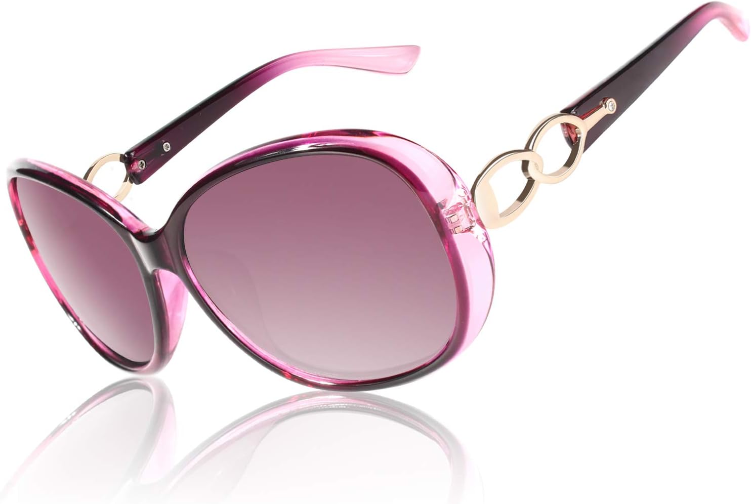 

CGID Модные солнцезащитные очки большого размера для женщин, поляризованные, в ретро-оправе, с защитой от УФ-излучения UV400, градиентный фиолетовый цвет, Trendy Purple Frame/Gradient Purple Lens