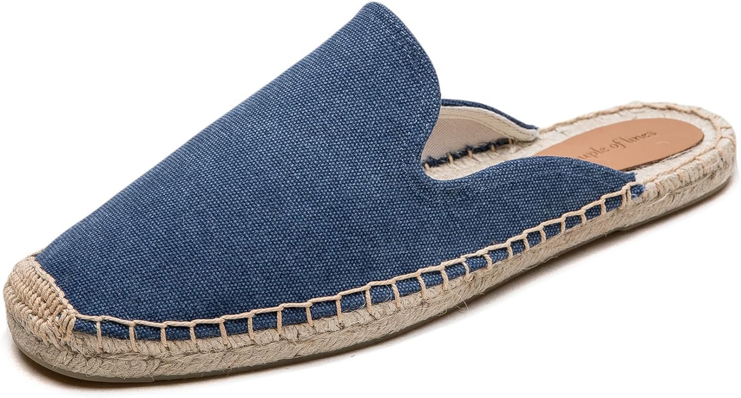 

Мужские эспадрильи-мюли - модные эспадрильи для мужчин, удобные и дышащие, подходящие как для улицы, так и для дома Eobzunu, темно-синий