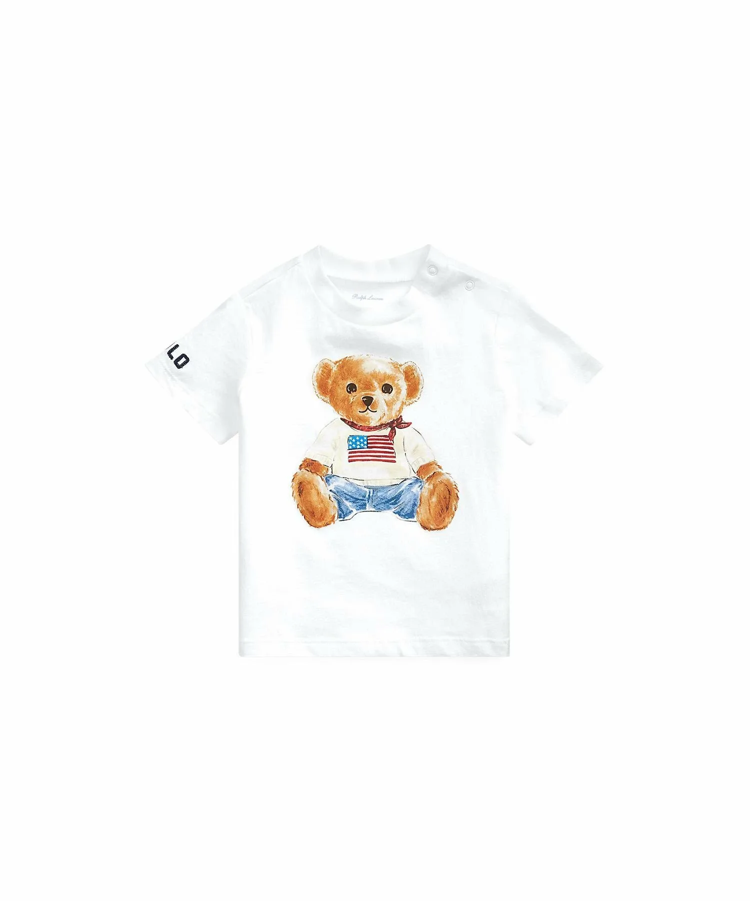 Детская хлопковая футболка Polo Bear Polo Ralph Lauren, 100 White
