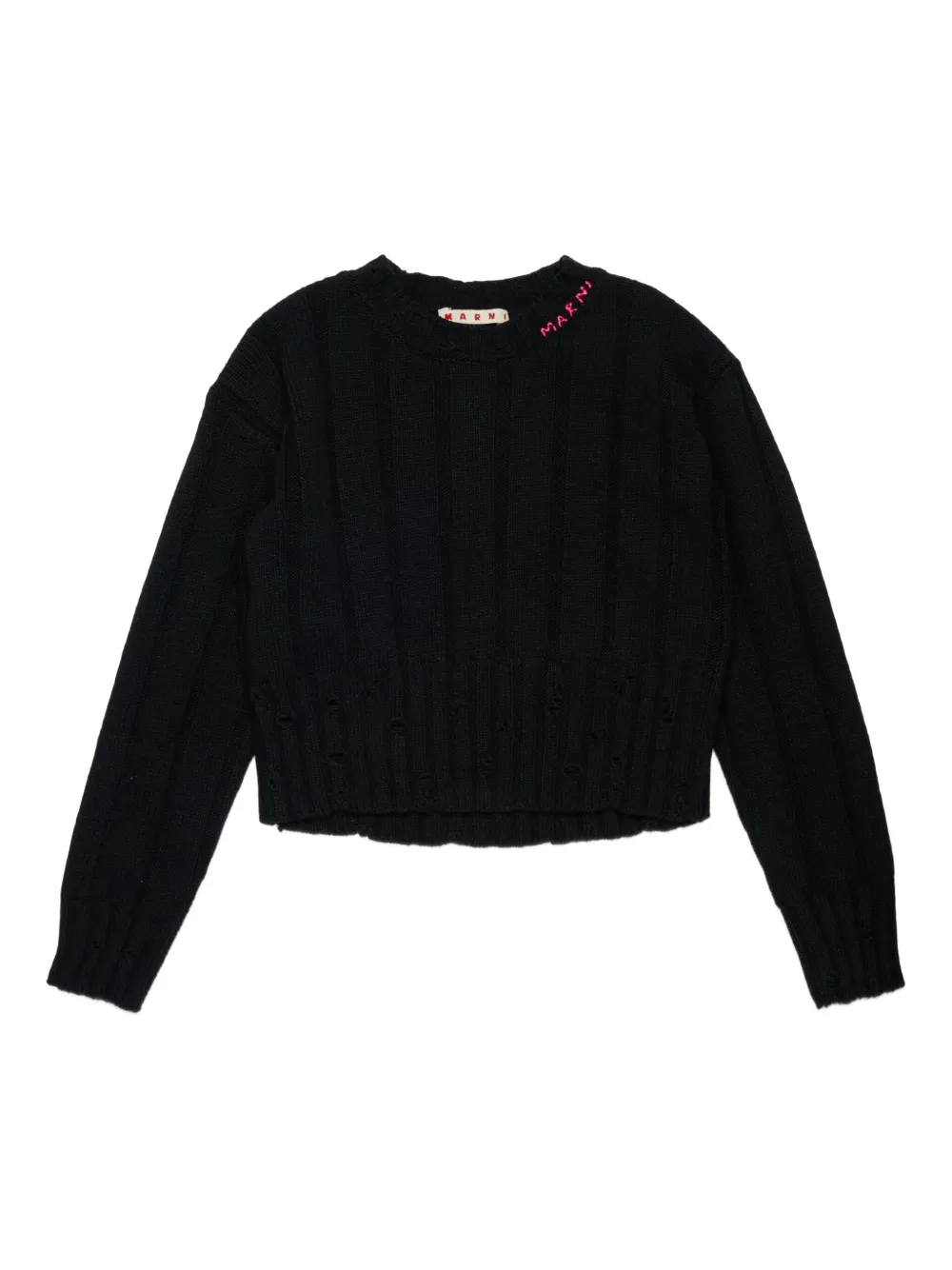 

Свитер в рубчик Marni Kids, черный