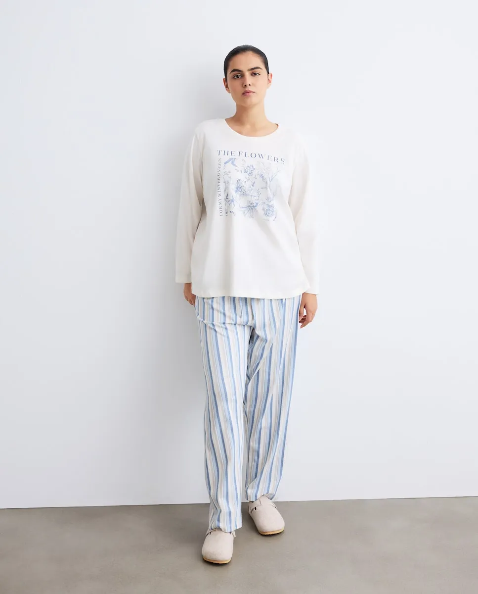 

Женская пижама с полосатыми штанами Couchel, синий