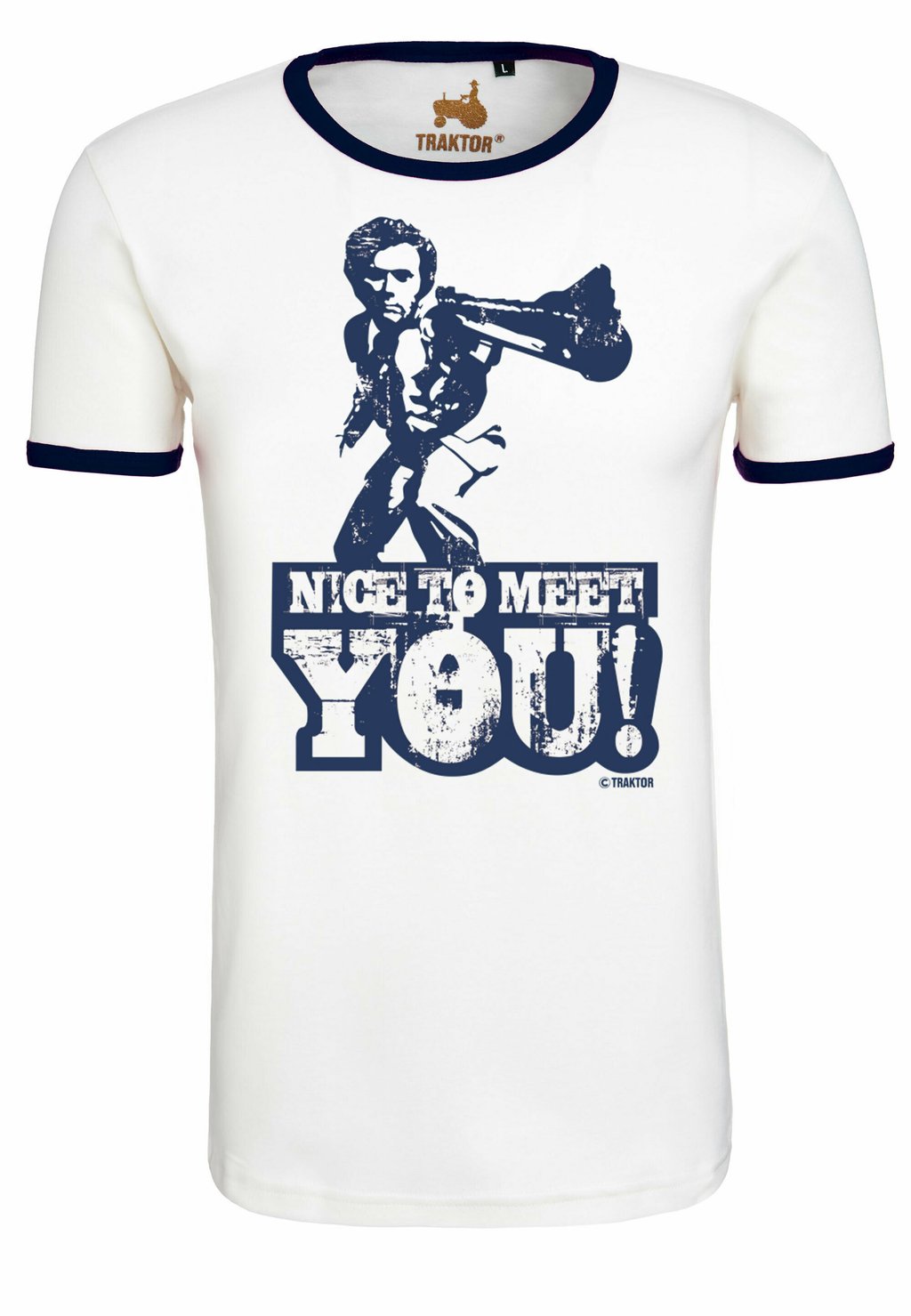 

Футболка с принтом NICE TO MEET YOU SLIMFIT RINGER Traktor, белый