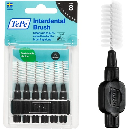 

TEPE Interdental Brush Original Soft Dental Brush для чистки зубов 1,5 мм, черный, размер 8