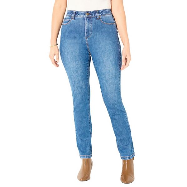 

Женские джинсы прямого кроя Plus Size Petite Synergy Slimming Catherines, Dark Ryder