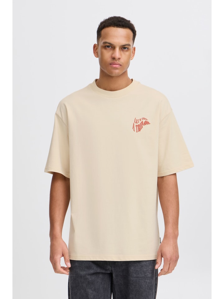 

Футболка с круглым вырезом, стильная футболка натурального цвета BLEND