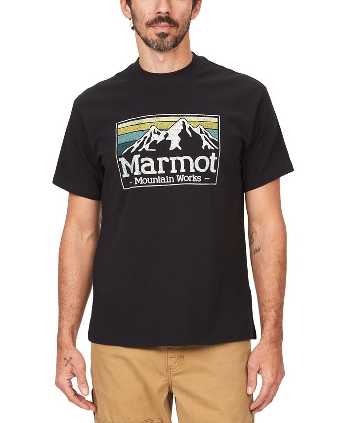 

Мужская футболка с короткими рукавами и графическим логотипом Mountain Works Gradient Logo Marmot, черный