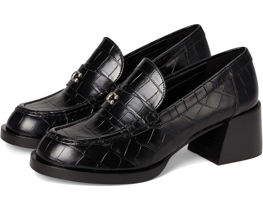 

Лоферы COACH Natalie Embossed Croc Loafers, черный
