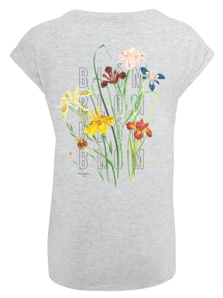 

Футболка с удлиненным плечом Blóm Bouquet серого меланжевого цвета F4NT4STIC, Серый, Футболка с удлиненным плечом Blóm Bouquet серого меланжевого цвета F4NT4STIC