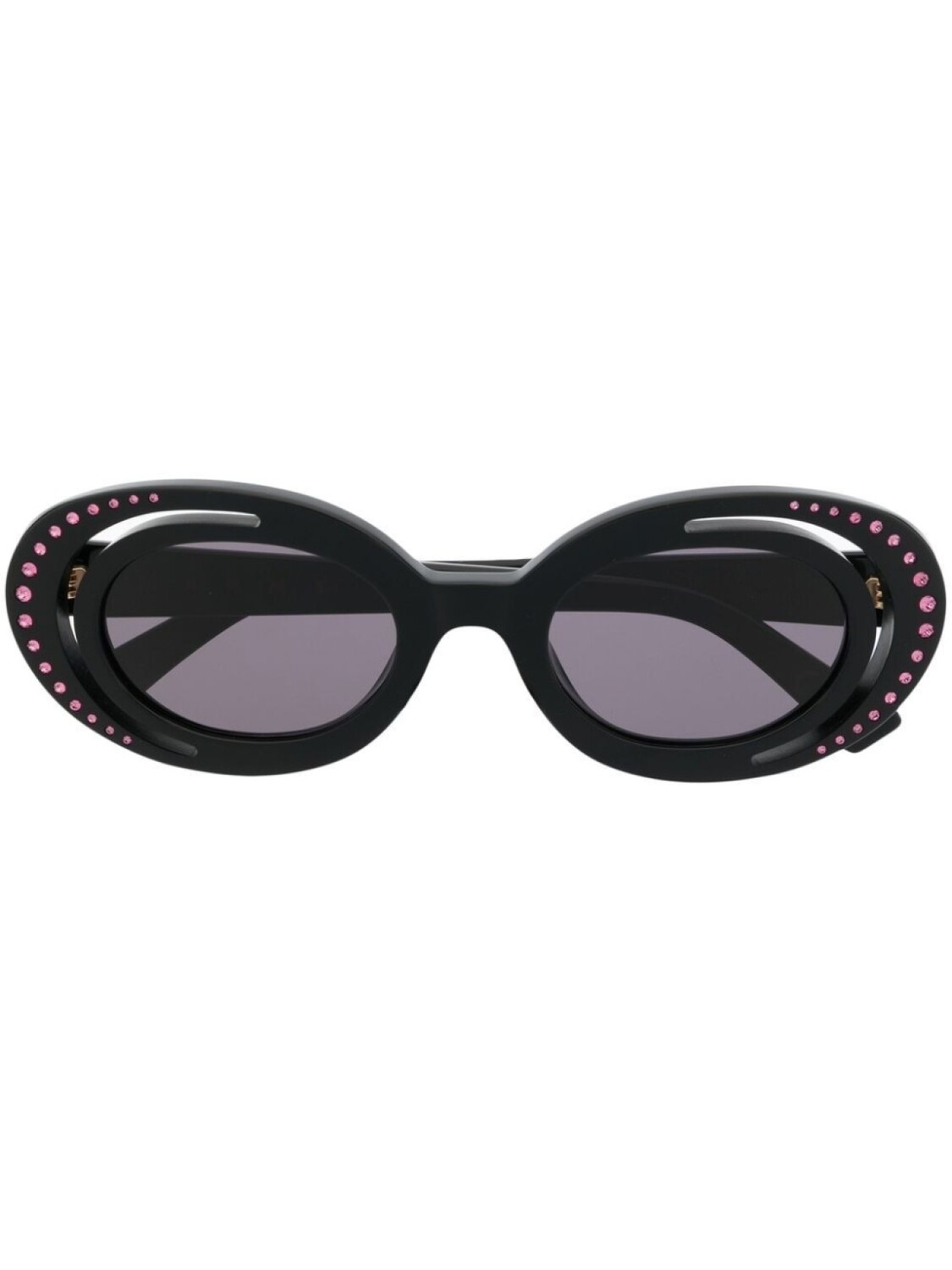 

Marni Eyewear солнцезащитные очки в овальной оправе с кристаллами, черный