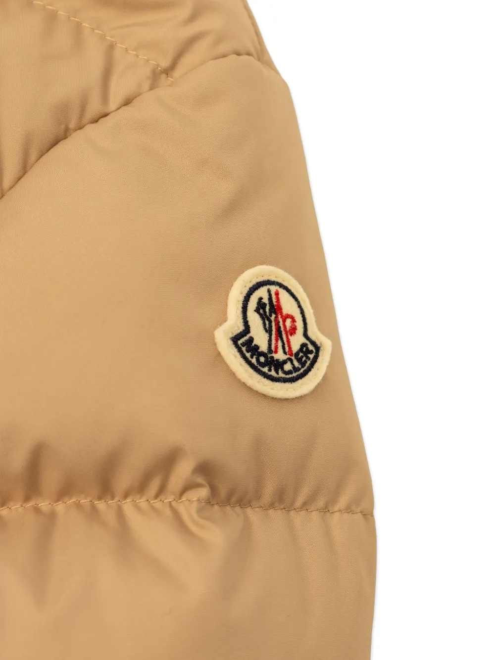 Стеганая куртка с нашивкой-логотипом Ora Moncler Enfant, нейтральный — фото 3
