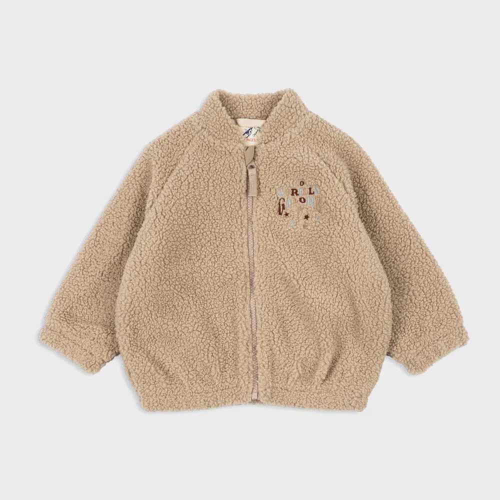Детская флисовая куртка-бомбер Jazz Teddy цвета Oxford Tan от Konges Sloejd