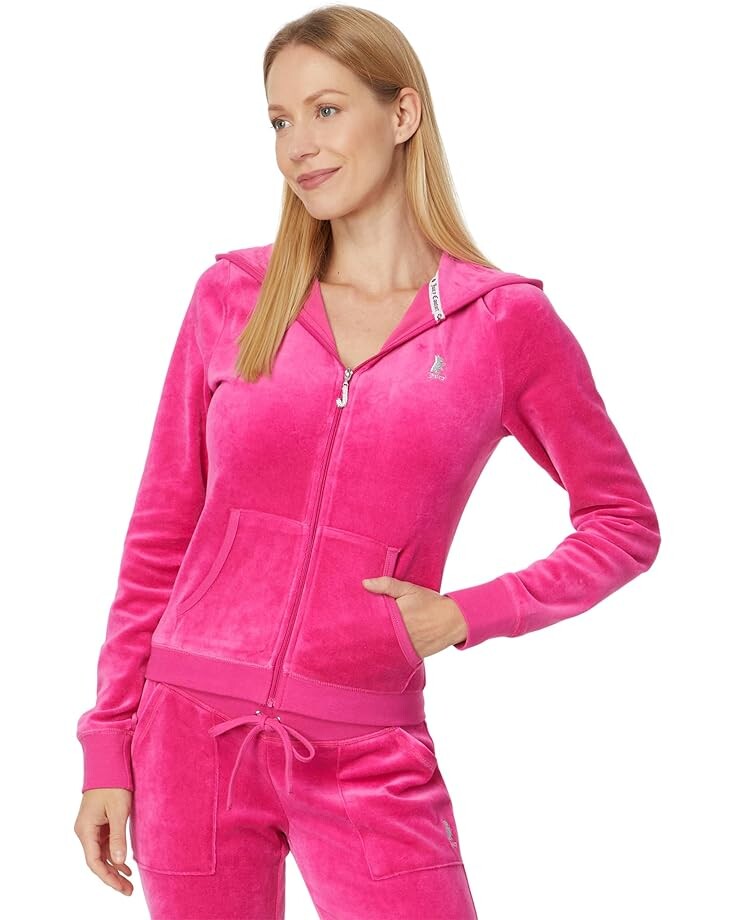 

Свитер Juicy Couture Heritage Rib Trim Kangaroo Pocket Track with Back Graphic, цвет Free Love