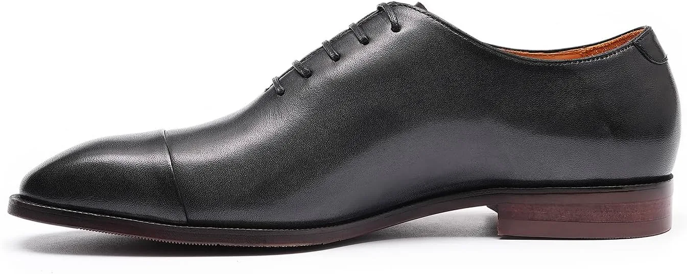 

Мужские классические туфли Santimon Oxfords из натуральной кожи с закрытым мысом, модель Derby, модные туфли для смокинга, свадебные, деловые и повседневные Oxfords, удобные для ходьбы, черный/серый