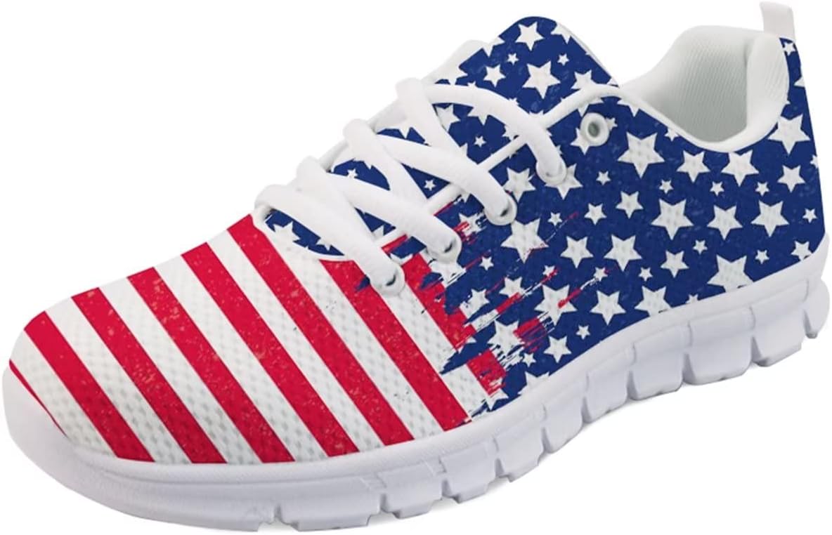 

Кроссовки Forchrinse Daisy унисекс для бега, спортивные кеды для мужчин и женщин, дышащие спортивные кроссовки, Retro American Flag