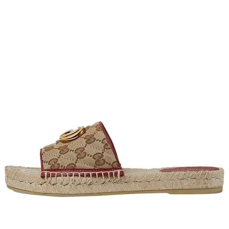 

Сандалии (WMNS) Gucci Double g Canvas Straw Woven Fashion Ebony Slippers 620120-KQWM0-9761