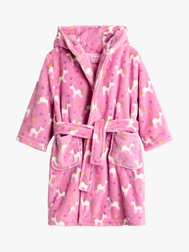 

Детский халат с принтом единорога JoJo Maman Bébé, Pink