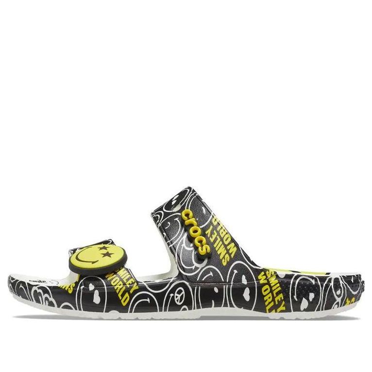 

Шлепанцы Crocs SmileyWorld x Classic Sandal 'Black White', желтый