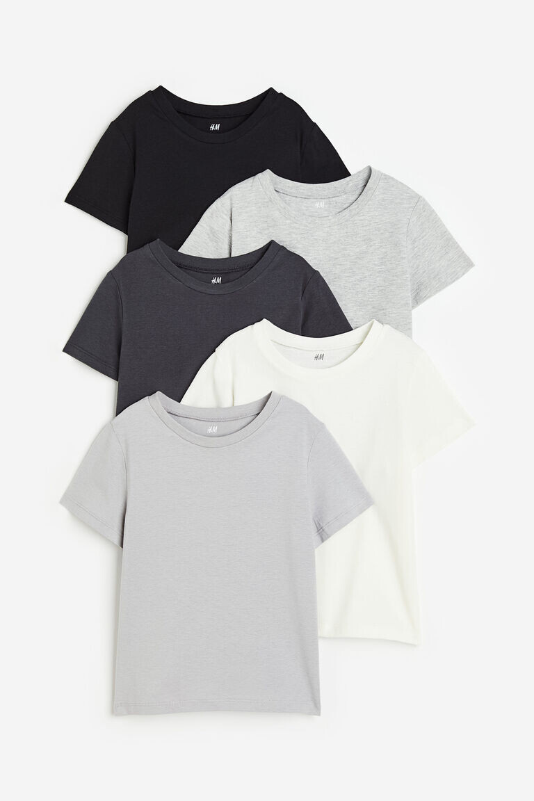 

5 пар хлопковых футболок H&M, серый