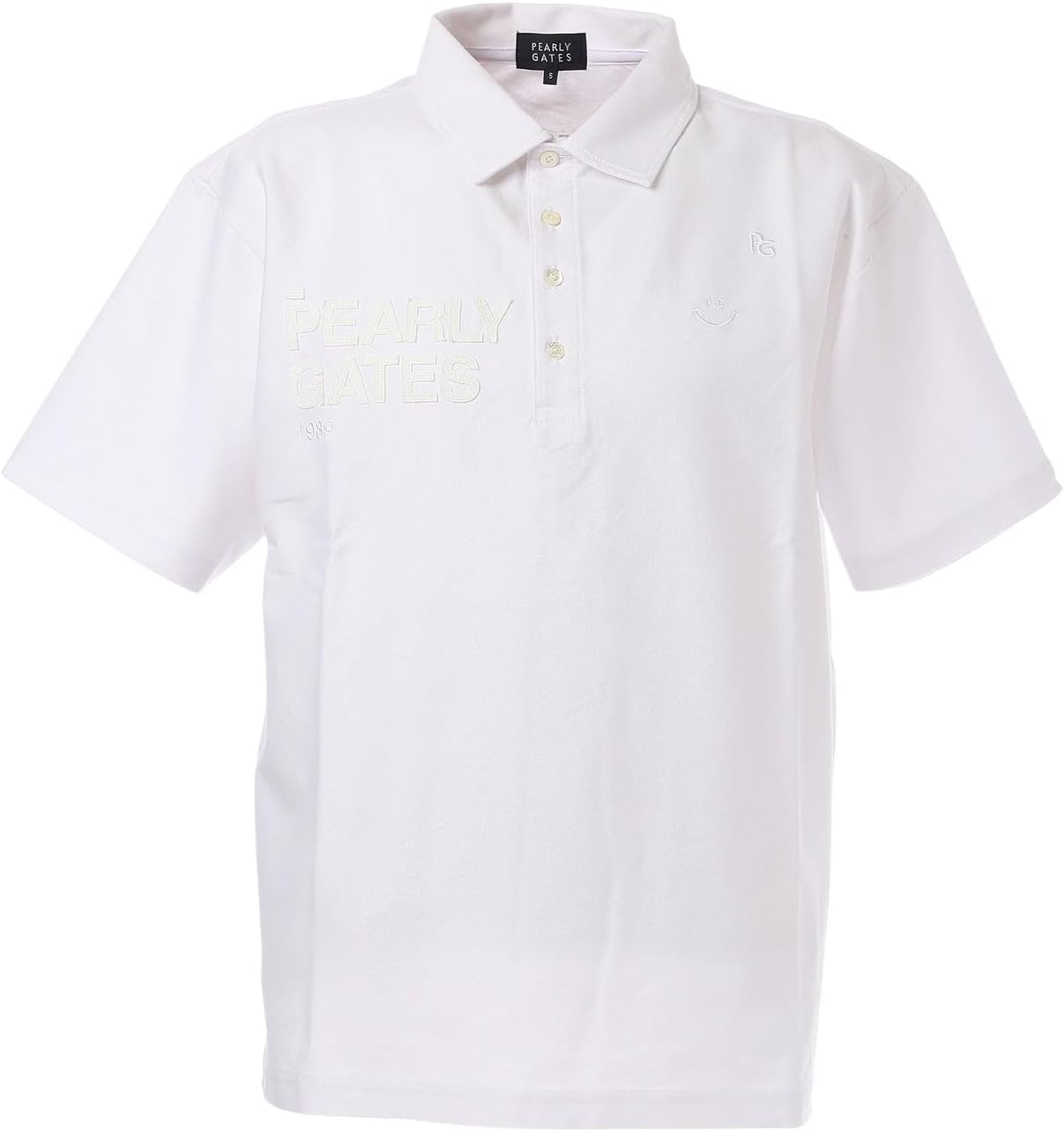 

Мужская рубашка-поло с коротким рукавом Parly Gates 053-5160305 (твил из окрашенной пряжи в стиле джинсовой ткани) / для гольфа Pearly Gates, белый