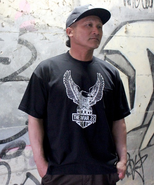 

Murasaki Sports Футболка с коротким рукавом, с карманом и принтом спереди, The Caviar, черный