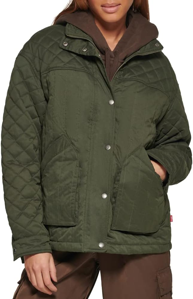 

Levi's Женская стеганая куртка Field с бриллиантами, Army Green