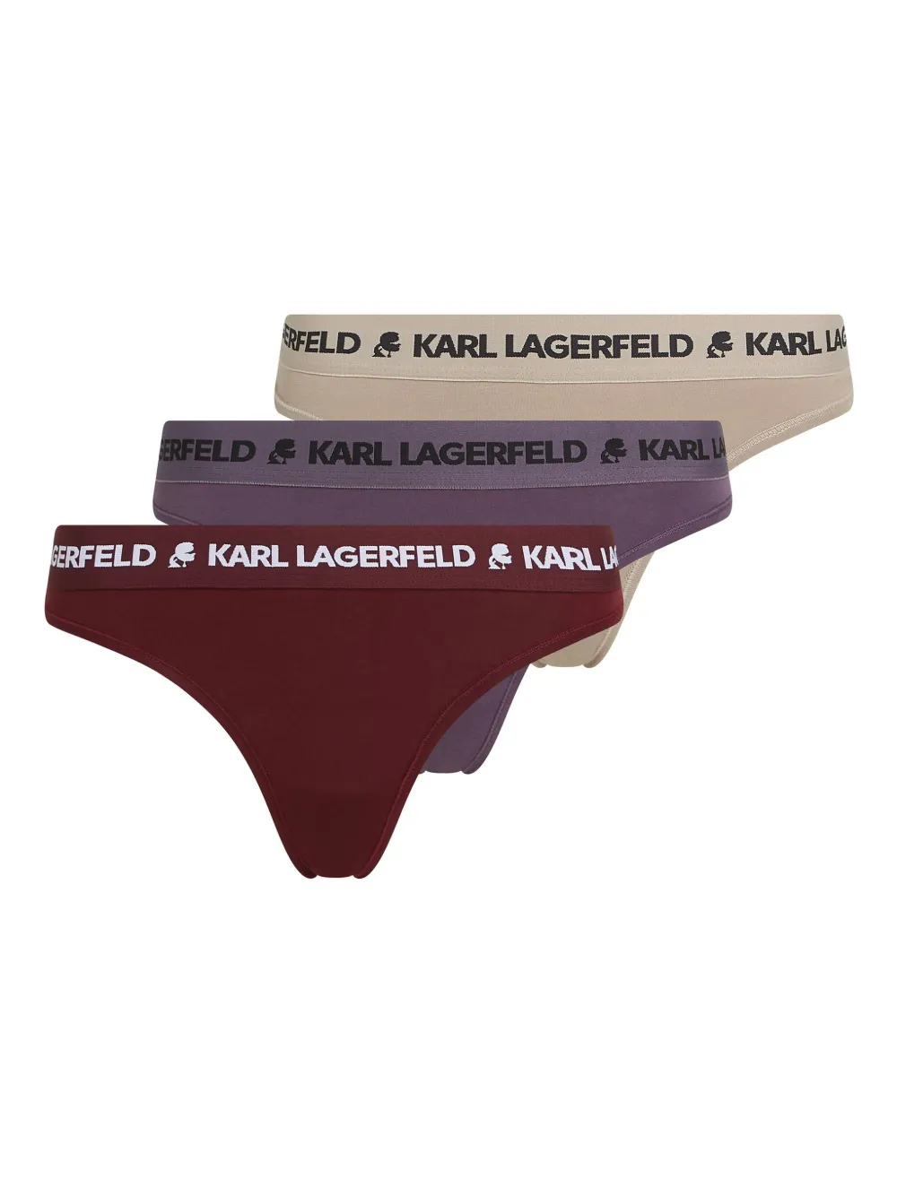 

Комплект из трех трусов-стрингов с логотипом KARL LAGERFELD, красный