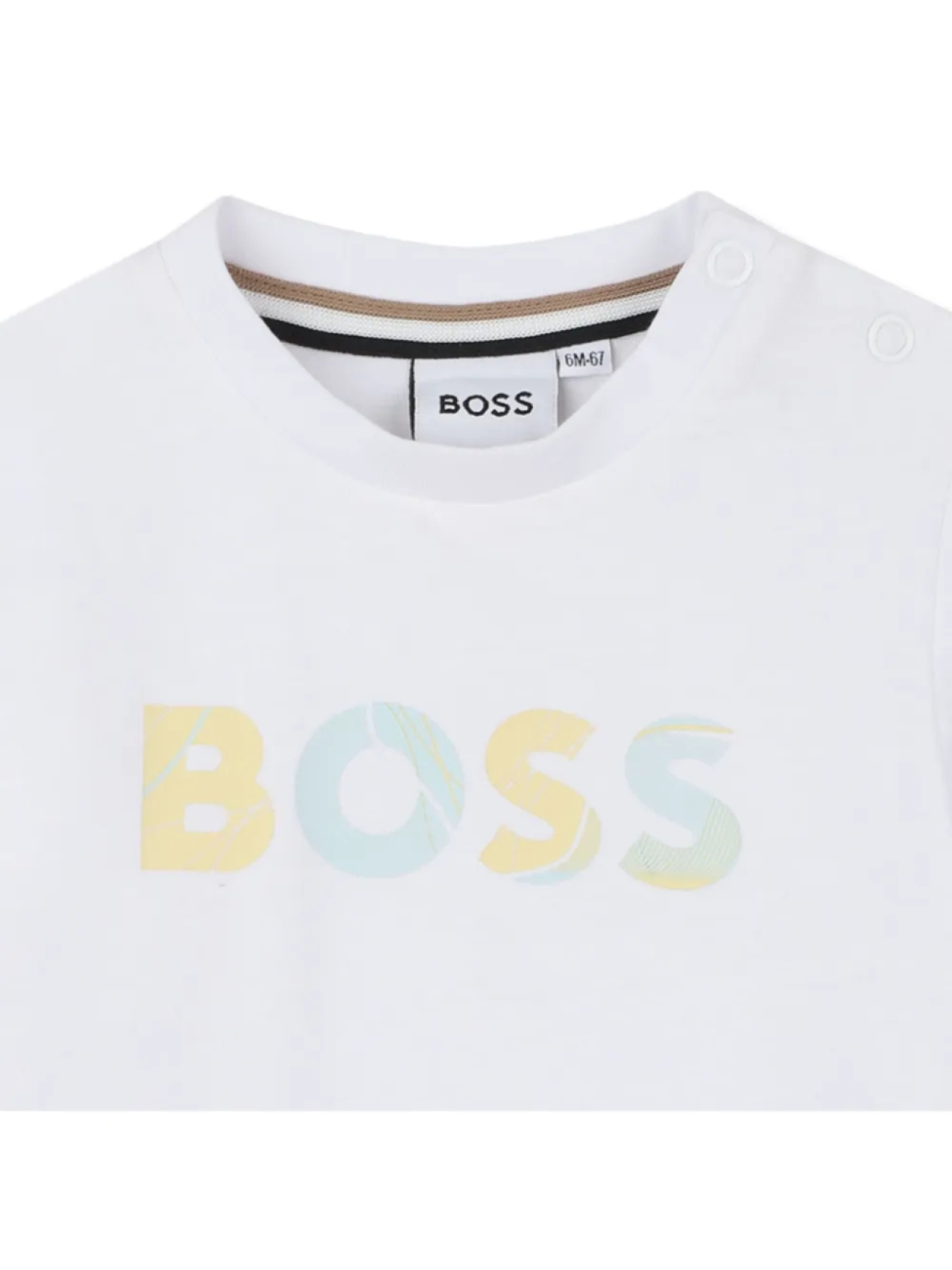 BOSS Kidswear топ с длинными рукавами с логотипом, белый — фото 3