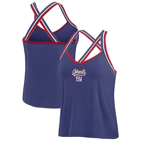 

Женский трикотажный топ с перекрестными лямками royal new york giants Wear By Erin Andrews