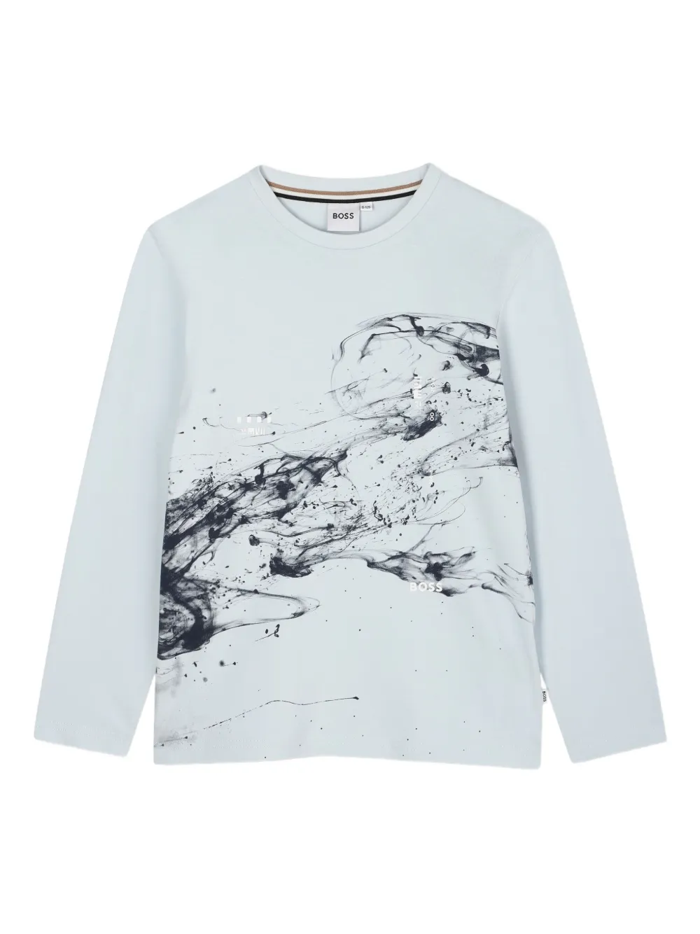 

Футболка с абстрактным принтом BOSS Kidswear, синий