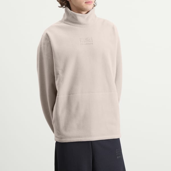 Футболка с длинными рукавами и высоким воротником из флиса Salomon Mm6 Maison Margiela, Oatmeal — фото 2
