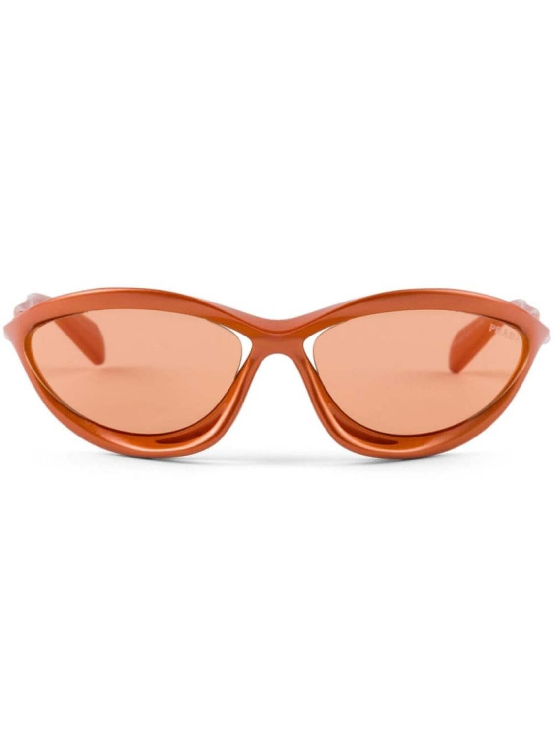 

Prada Eyewear солнцезащитные очки в скульптурной оправе, оранжевый