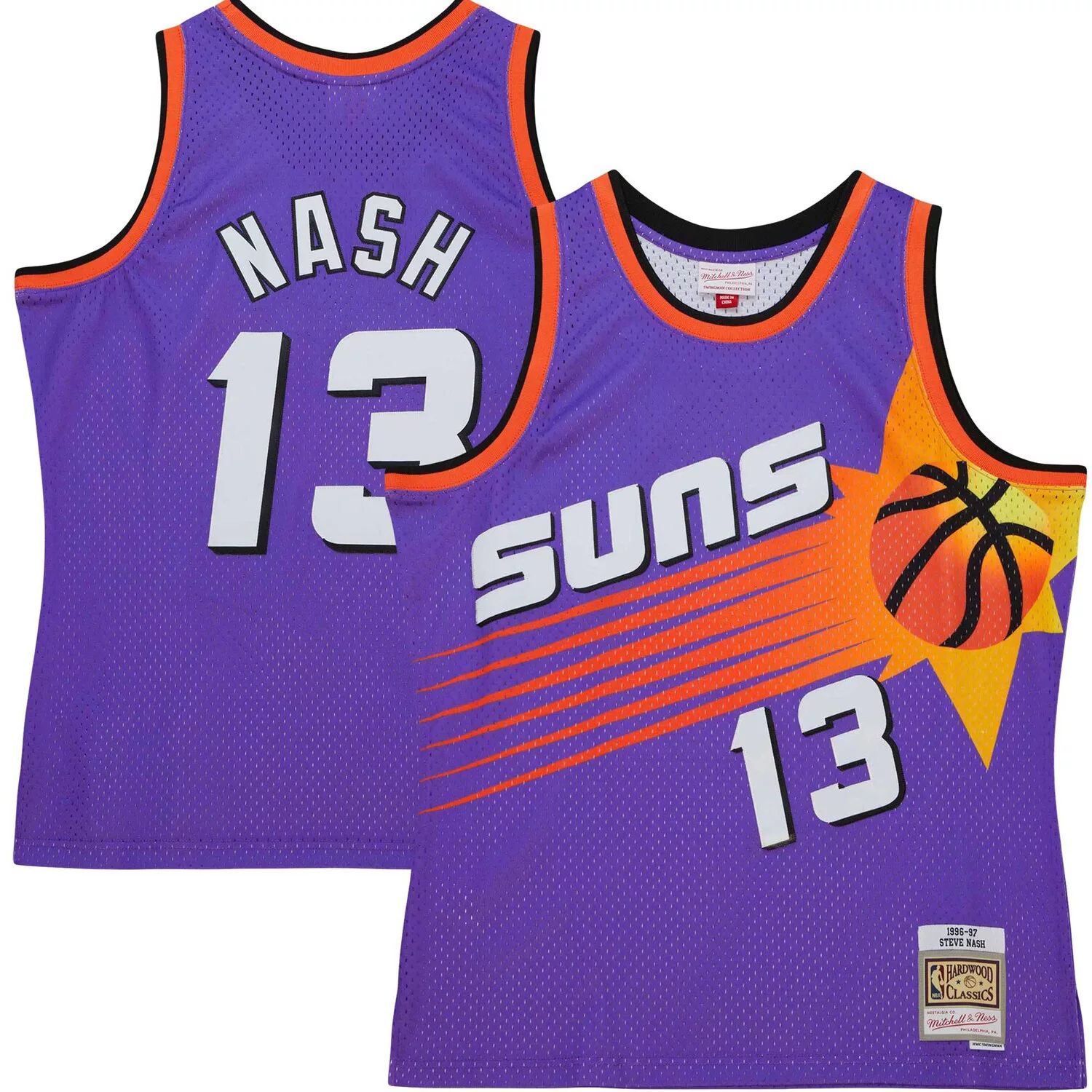 

Мужская майка Mitchell & Ness Steve Nash Purple Phoenix Suns Hardwood Classics 1996/97 Tropical Swingman