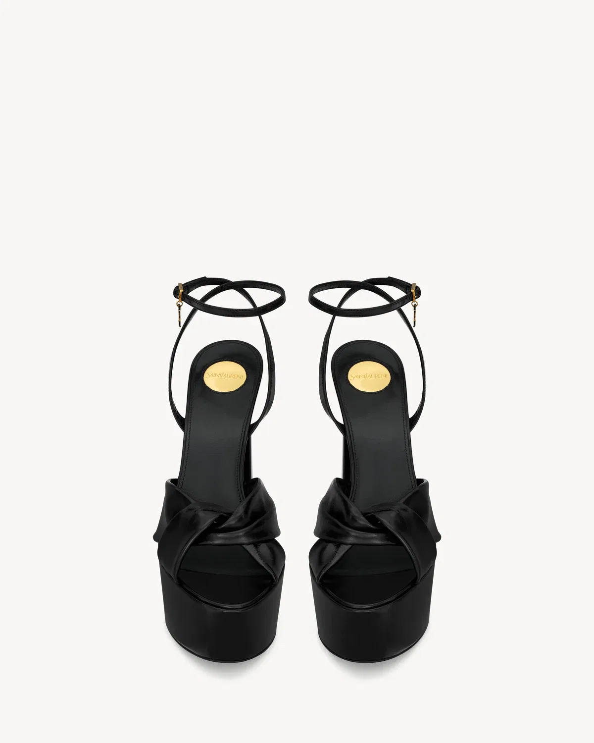 Босоножки на платформе FRANCIANE из гладкой кожи SAINT LAURENT, черный — фото 2