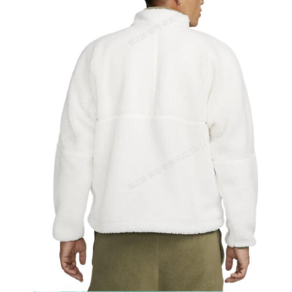Толстовка Nike Club Winter half-zip fleece jacket 'White olive', белый — фото 3