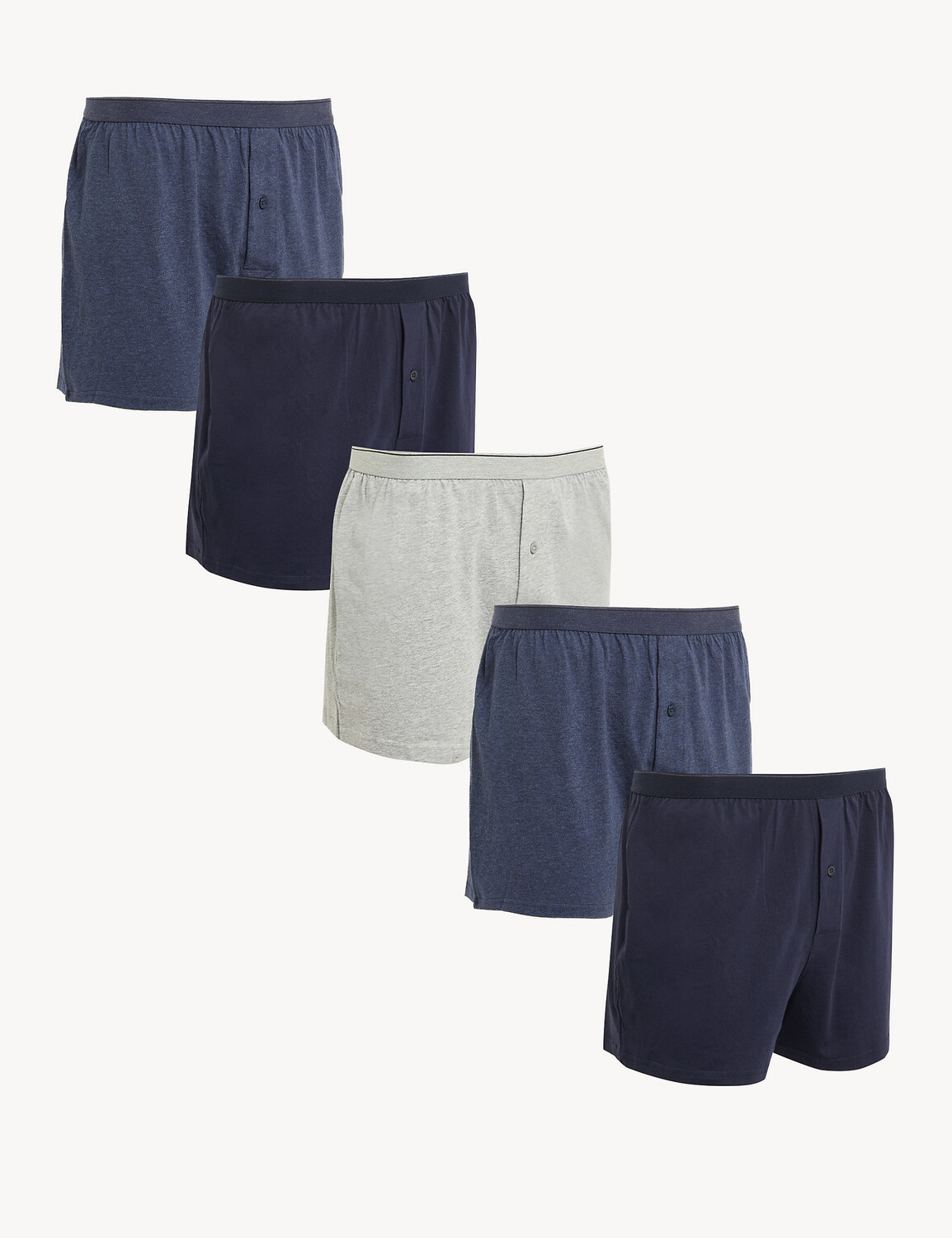 

5 пар боксеров из джерси Cool & Fresh из чистого хлопка Marks & Spencer, джинсовый микс