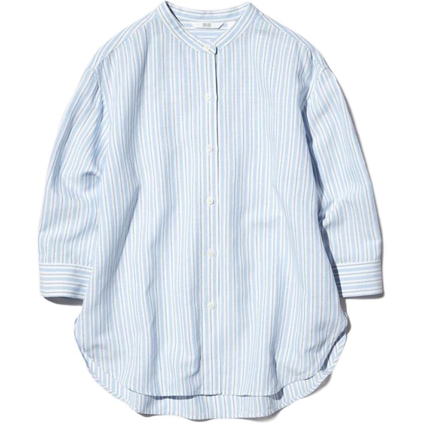 

UNIQLO Футболка женская Aqua Blue с воротником стойкой